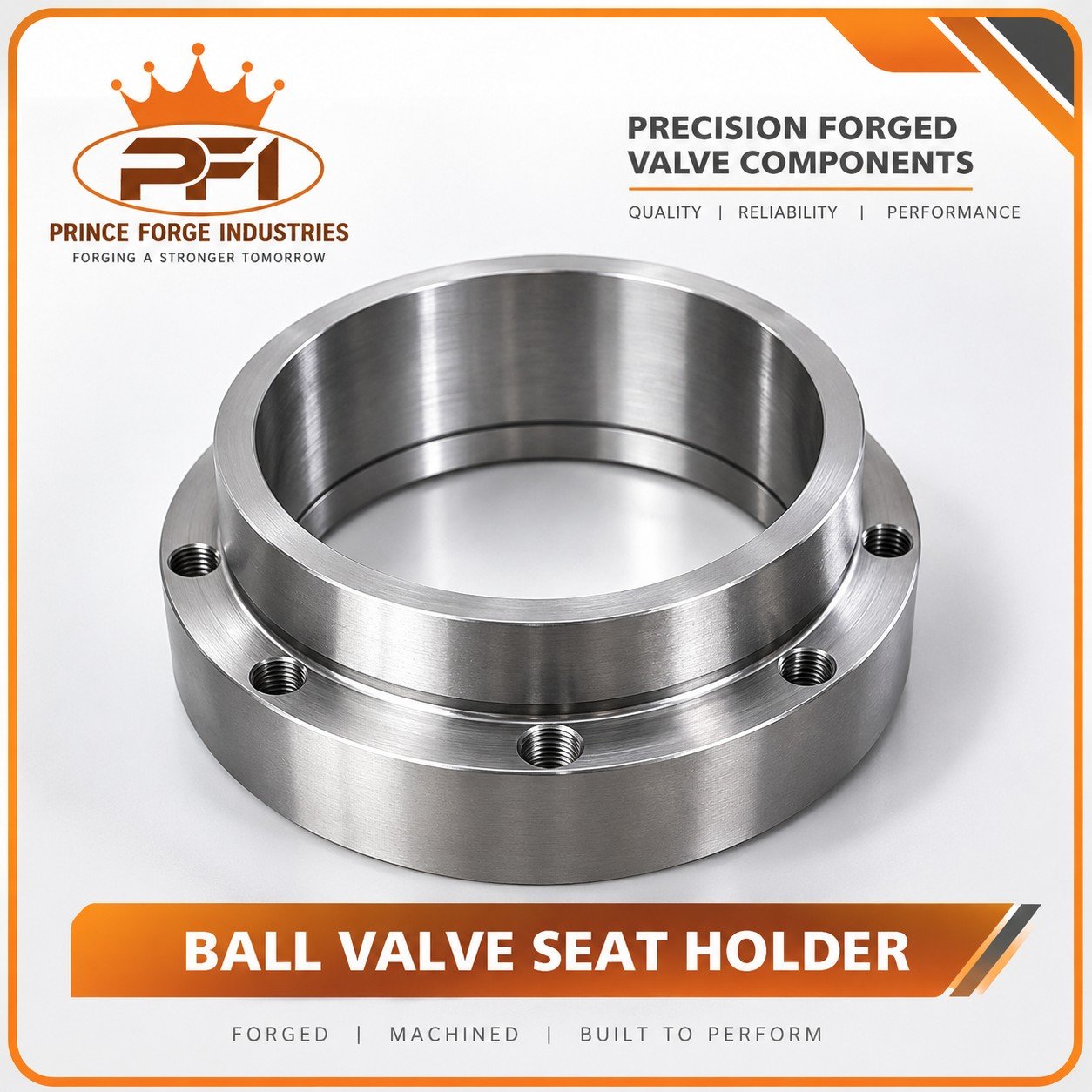 Ball valve seat holders from Prince Forge Industries catalogue